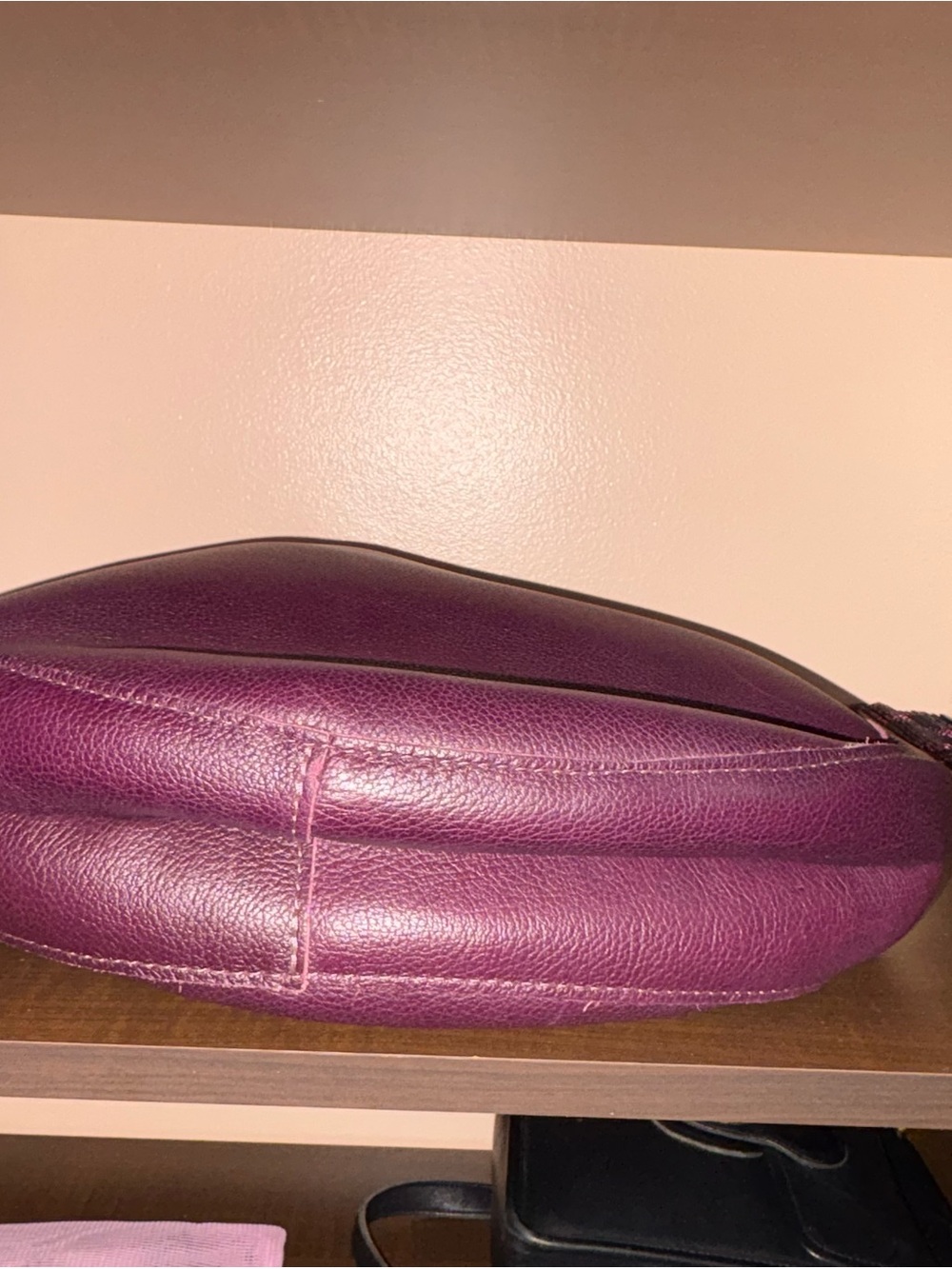 Portland leather large Plum Olivia - Picture 3 of 4